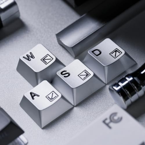 Image of Womier Aluminum Custom Keycaps,Silver CMC Cherry Profile Custom Keycaps