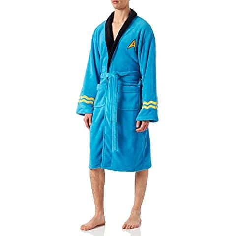 Groovy Uk Men's Blue Spock Bathrobe, Black/Blue/Yellow, One Size UK Cover