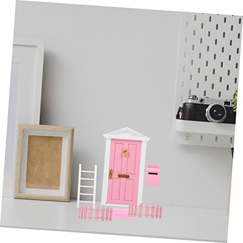 Canight 1 Set Dollhouse Accessories Wood Furniture Mini Fence Micro Toys Mailbox Wood Outside Toys Furniture Toy Doll House Door Ladder Doll House Decor Fence Dollhouse Ornament Pink Wood #TOP2
