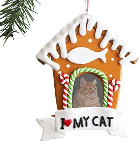 Super Festive, Cat Picture Frame Xmas Ornament. Customize Your Fun 2020 Christmas Keepsake With Cute Tabby or Gray Kitten Photo. Perfect for Personalized Secret Santa, Stocking Stuffer or Pet Memorial