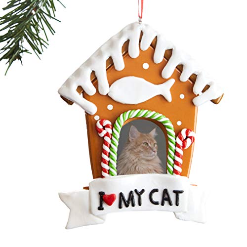 Super Festive, Cat Picture Frame Xmas Ornament. Customize Your Fun 2020 Christmas Keepsake With Cute Tabby Or Gray Kitten Photo. Perfect For Personalized Secret Santa, Stocking Stuffer Or Pet Memorial #TOP2