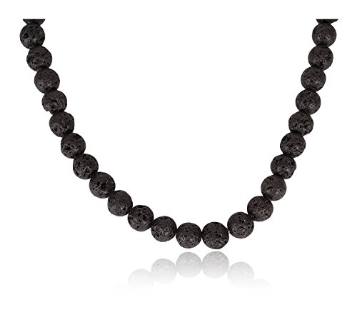 Perles en pierre de lave noire 6mm naturelles pour la création de bijoux uniques