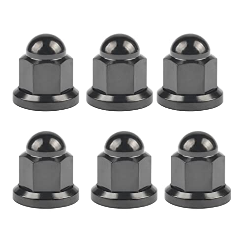 Image of Titanium M6 M8 M10 Dome Head Acorn Nuts for Bicycle Motorcycle Exhaust Pipe Car Pack of 6 (M8, Black)