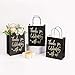 LaRibbons Medium Size Gift Bags - Gold Foil Thanks for celebrating with us Black Paper Bags with Handles for Wedding, Birthday, Baby Shower, Party Favors - 25 Pack - 8