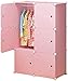 Wardrobe Sypialnia szafa do przechowywania ubrań przenośna szafa sypialnia żywica szafa montaż szafka do przechowywania różowa szafa 75 x 37 x 111 cm UOMUN