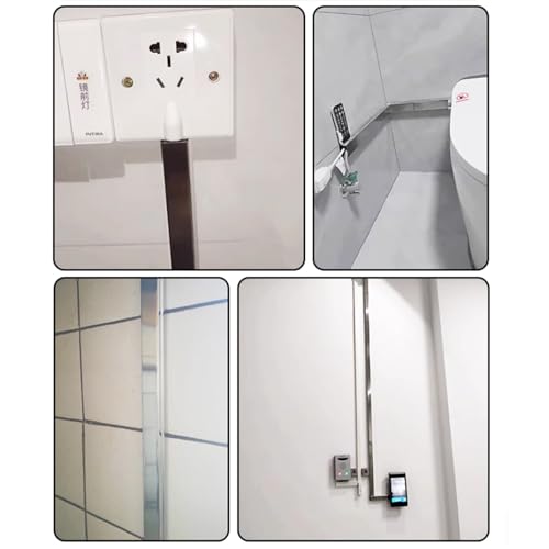 Canaleta para cables RSBFER de acero inoxidable, 1 m, 20x15x0.4 mm, resistente al agua y a la corrosión, para suelo y pared, cortable miniatura 4