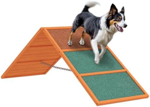 PawHut Rampa en A para Perros, Todas Las Razas, Naranja