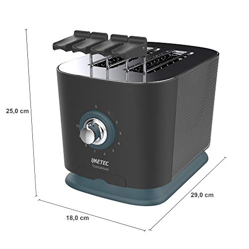 Imetec TostaMaxi broodrooster, 2 extra grote sleuven en openbare tangen voor extra belegde toasts, 10 bruiningsniveaus, timer automatische uitschakeling, kruimellade, 600 W - Image 8
