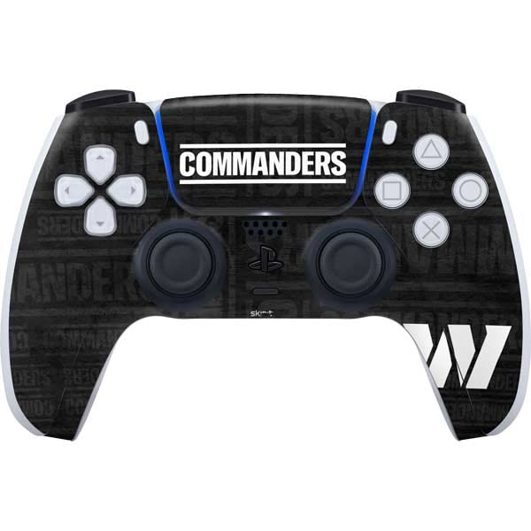 Skinit Decal Gaming Skin Compatible with PS5 Controller - Officially Licensed NFL Washington Commanders Black and White Design