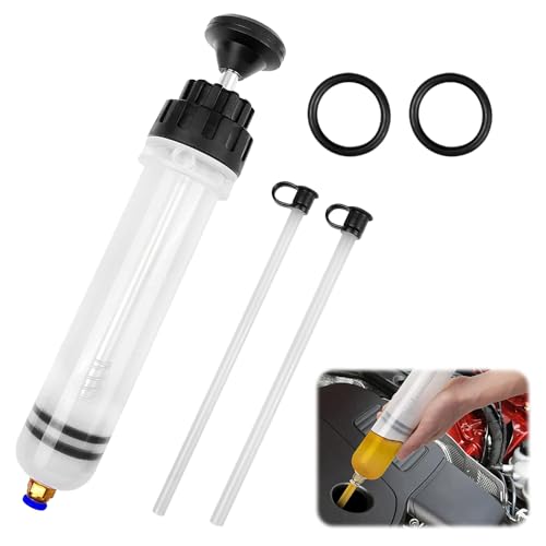 Udbrud Seringue a Huile 200ml, Pompe d'Aspiration Pompe Vidange Huile Moteur Extraction Liquide de Frein avec Tuyau et Joint, Huile Aspiration Seringue pour Le...