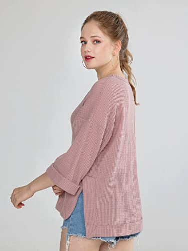noflik Comfy Oversized High Low Long Sleeves Tops for Women2