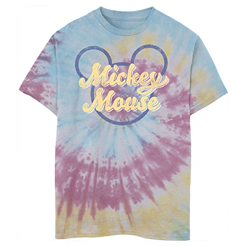 Disney Kids Characters Mickey Script Boys Short Sleeve Tee Shirt