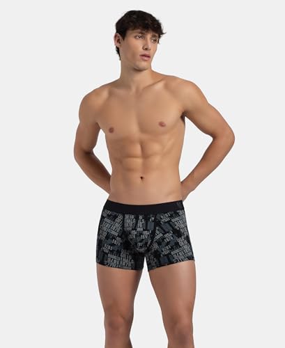 Image of Jockey US63 Men's Super Combed Cotton Elastane Stretch Printed Trunk with Ultrasoft Waistband