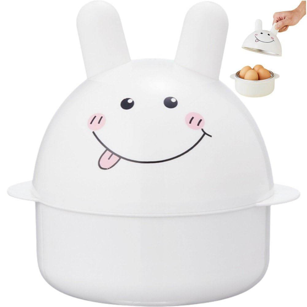Uzztfa Microwave Egg Boiler, 4 Eggs Boiler Cooker Microwave Egg Steamer, Cooker Boiler Steamer Cook Soft and Hard Boiled Egg, Egg Poacher Boiler Cooker