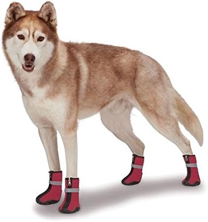Zack & Zoey Neoprene Dog Boots Winter Paw Protection Safety Sole - Choose Red or Blue & Size(Medium - 3" L x 2¼"W 4" H Red)