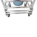 4 in 1 Shower Commode Wheelchair, Transport Beside Commode Chair with Arms & 4 Brakes, Rolling Over Toilet Chair 300 lbs. Weight Capacity w/Padded Seat for Adults, Handicap, Disabled (U Shape Cushion)