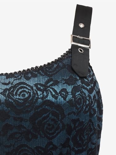 Image of Rosegal Women Plus Size Retro Lace Belt Party Cocktail Dress | 1950s Vintage Dress, Wedding Guest-Formal Bridesmaid Dress, Sleeveless Midi Dress, Retro Rockabilly Pinup Dress