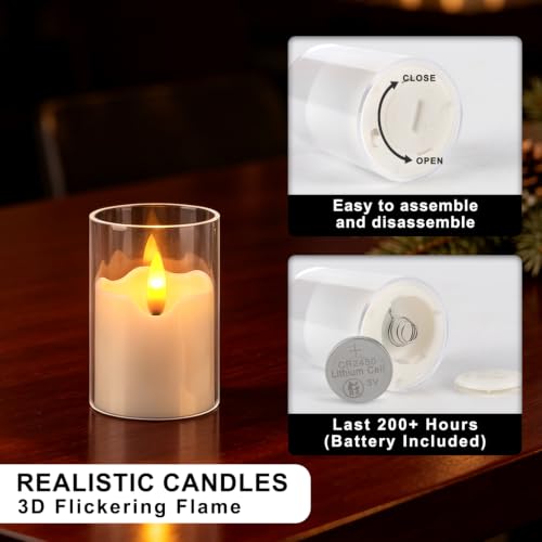 Image of 24 flickering flameless LED candles, small cylindrical tea lamp candles