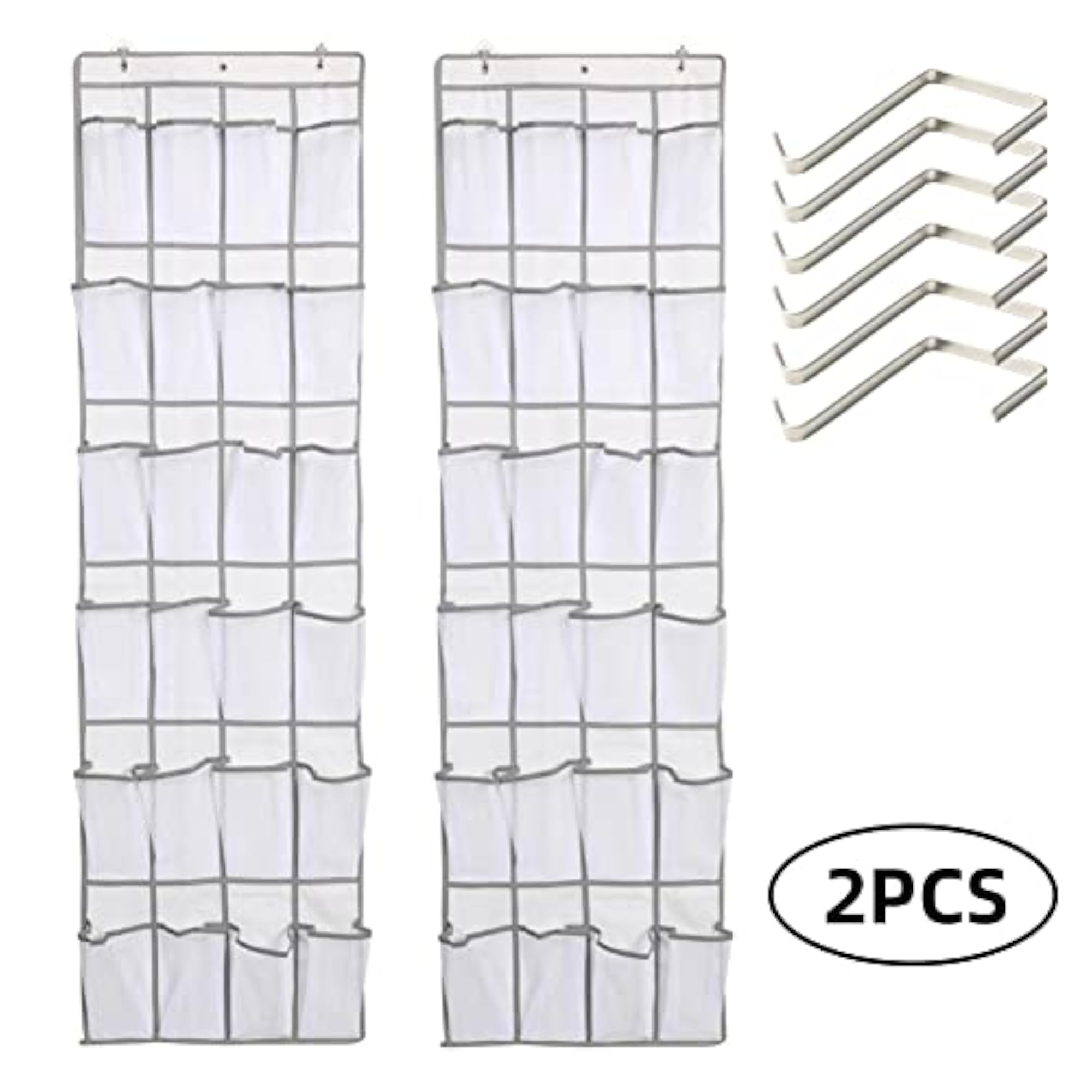 2Pcs Large Mesh Pockets Storage Bag, Over The Door Shoe Organizer