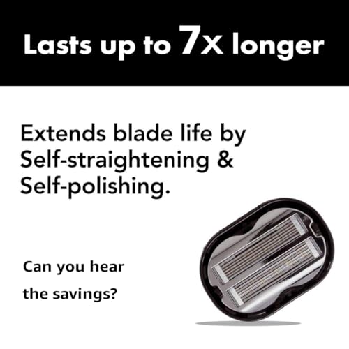 OmniShaver Premium Omnishaver Bi-Directional Shavers for Men & Women | 3x Faster Than Disposable Razors | Smooth, and Safe | Self-Cleaning, Self-Sharpening Razor Blades for Shaving Head, Legs, Arms, Body (Black)