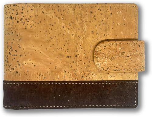 Assisi Style Cork Wallet - Designer Vegan RFID Wallet for Men - Two-Tone Brown, Durable, Stylish & Spacious with Card & Note Slots, Memory Card & Coin Pocket Assisi Style Cork Wallet - Designer Vegan RFID Wallet for Men - Two-Tone Brown, Durable, Stylish & Spacious with Card & Note Slots, Memory Card & Coin Pocket