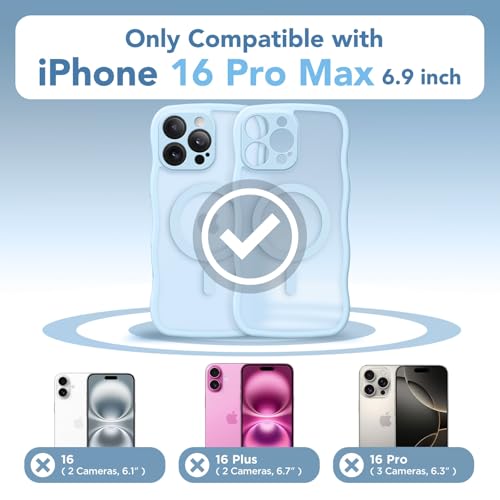 Coque iPhone 16 Pro Max MagSafe translucide mate bleu clair - 2