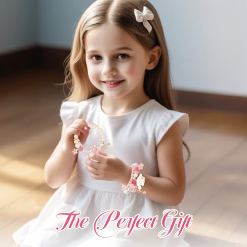 Image of SANNIDHI Crystal Bracelet for Girls Stylish Double Layer Pearl Crystal Bead Bracelets Jewelry with Cute Pendant Charm, Bracelet for Kids Women Ideal Gift for Girls