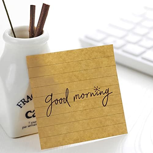 Lined Sticky Notes Pad 6 Pack 480 Sheet Color Self-Stick Notes Neon Office Sticky Pad for Home,School, Meeting - 80 Sheets per Color 76 x 76 mm