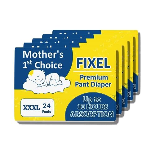 Image of FIXEL Baby Diaper Pants, XXX-Large (XXXL), Combo of 5 Packs, 120 Pieces, 18-35 kg