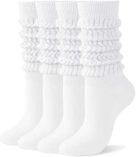HONGTEYA Slouch Socks for Women 2 Pairs Scrunch Knee High Boot Socks Soft Long Socks Leg Warmers