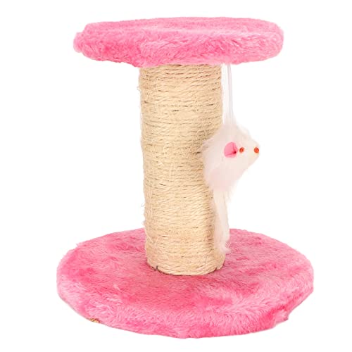 Poste rascador para gatos 3 en 1 con cuerda de sisal y felpa miniatura 1