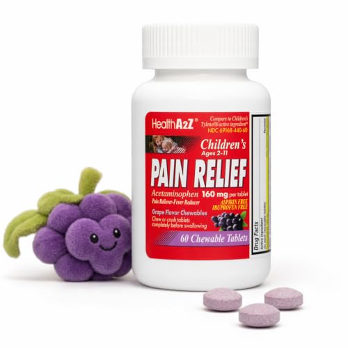 Image of HealthA2Z Children's Pain Relief, Acetaminophen 160mg, Chewable 60 Tablets
