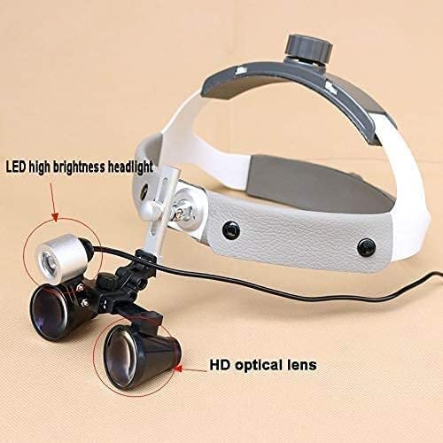 Lupas, Lupas De Aumento De 3,5X Y 2,5X, Binoculares con Diadema De Cuero Y Linterna Frontal Led para Embarcaciones, Distancia De Trabajo: R 420 Mm, 3,5X