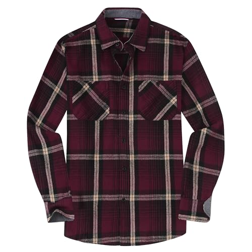 Alex Vando Mens Button Down Shirts Regular Fit Long Sleeve Casual Plaid Flannel Shirt