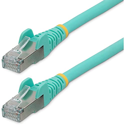 StarTech 20ft Cat6a Snagless Ethernet Cable, S/FTP, 100W PoE, LSZH, Aqua