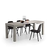 MOBILI FIVER, Mesa de Cocina Extensible First, Color Cemento Gris, Made In Italy