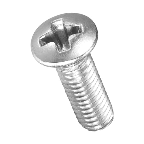 Image of METALLIXITY Semi-Countersunk Oval Head Machine Screws (M3-0.5x10) 100Pcs, 304 Stainless Steel Phillips Cross Recessed Machine Screw Bolts - for Furniture Assembly DIY Projects, Silver