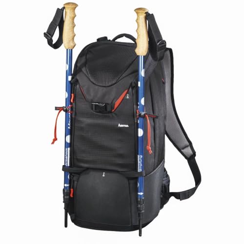 Hama Kamerarucksack f&uuml;r 2 Kameras und Zubeh&ouml;r (gro&szlig;er Fotorucksack mit Regenschutz und R&uuml;ckenzugriff, ergonomisch, variable Eins&auml;tze, Stativhalterung, Tabletfach, ideal zum Wandern und Reisen) schwarz
