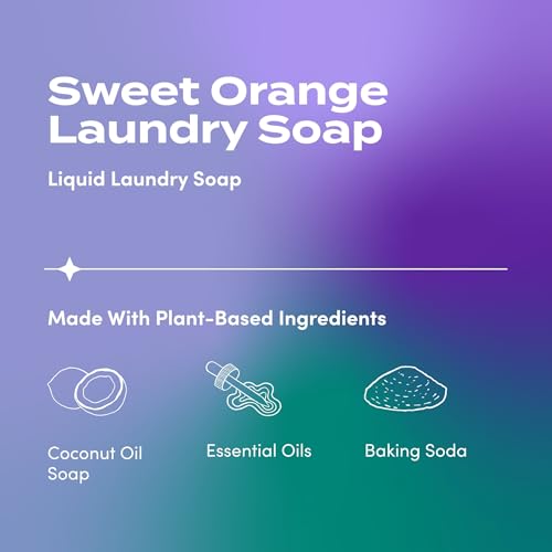 Image of Indigo Wild Zum Clean Laundry Soap - Plant-Based Liquid Laundry Soap - Contains Baking Soda, Essential Oils & Saponified Coconut Oil - Sweet Orange Scent - 64 fl oz
