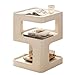 BUZUEY Side Table,Modern end Table,Metal nightstand,Bedside Tables,Accent Table with Storage for Living Room Bedroom entryway Couch,no Assembly Required(Off-White)