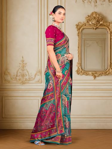 Image of Glory Sarees Women's Luxurious Dola Pure Silk Original Saree Position Print Work Madhubani Inspired Motifs Banarasi Kanjivaram Style Saree With Blouse Piece (Elegant101 Parent)
