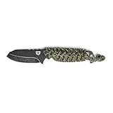 TRUE NEKKID Fixed Blade | 2.4” Sheepsfoot Blade, Thin, Lightweight Knife with Paracord Wrap and Full-Tang Construction for Durability,Black