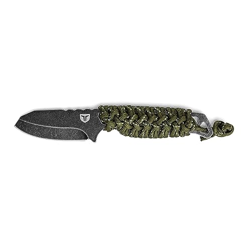 TRUE NEKKID Fixed Blade | 2.4” Sheepsfoot Blade, Thin, Lightweight Knife with Paracord Wrap and Full-Tang Construction for Durability,Black