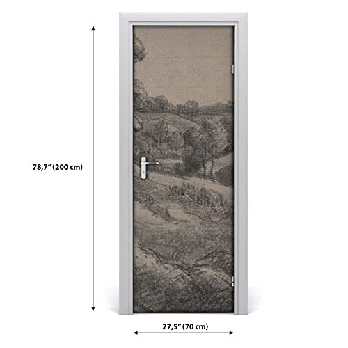 Papel pintado para puertas dañadas: solución autoadhesiva 70x200 cm lavable estilo retro 3