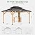 LVUYOYO 11' x 13' Wood Gazebo, Outdoor Hardtop Gazebo, Double Galvanized Steel Roof Pergola with Built in Bar, Wooden Pavilion for Patio, Backyard, Garden, Deck