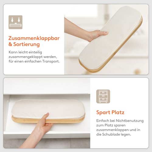 Lifewit Toilettenpapier Aufbewahrungskorb, Bambus Badezimmer Organizer, Klopapier Aufbewahrungsschrank für Enge Räume, Toilet Paper Behälter mit Deckel, 23L, Cremeweiß