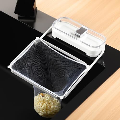 Colador plegable para fregadero con filtro y ventosa blanco