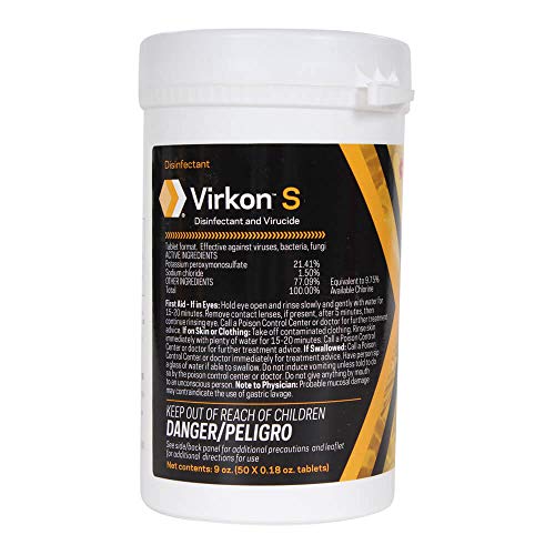 DuPont Virkon-S 50-Tablet Disinfectant for Pets, 5gm