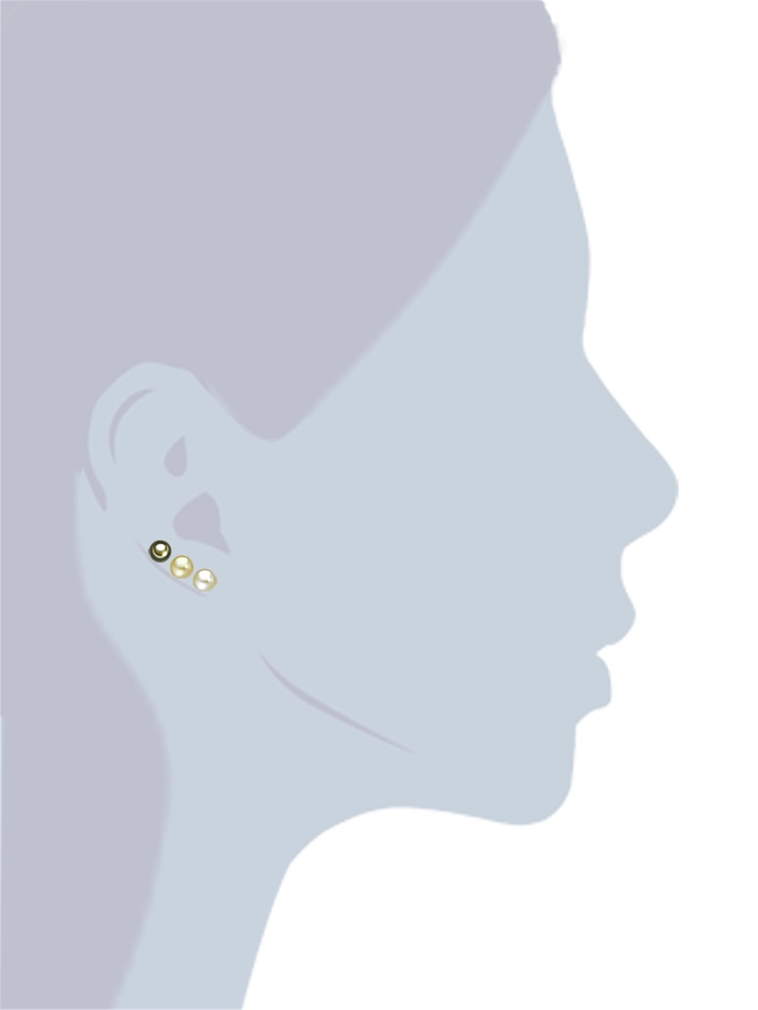 Valero Pearls Damen Perlenohrstecker 3er Set aus 925/- Sterling Silber