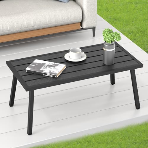 Table basse d'extérieur en métal pour café en terrasse et aménagement de balcon compact - 6